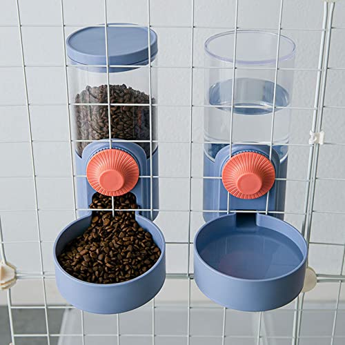 Pet Dog Cat Automatic Feders Drinking Bowls Container Cage Hanging Fountain Water Bottle Feeding Bowls Dispenser for Cats Dogs (Blue) von YLYGJGL