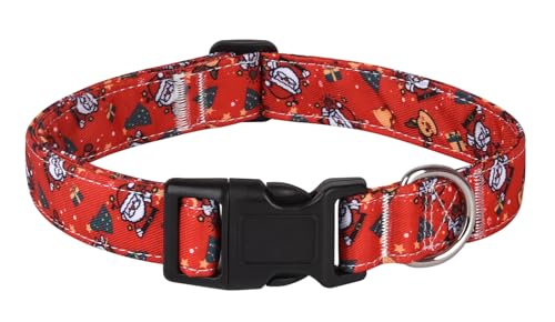 YLrank Weihnachts-Hundehalsband, verstellbar, für kleine, mittelgroße und große Hunde, Jungen, Mädchen, männlich, weiblich, Haustierhalsband (Weihnachten, L) von YLrank