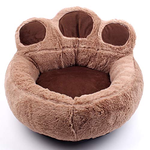 YMBKFan Beruhigende Anti-Angst Hundebett Gewaschen Samt Katzenbett,Kleiner Hund Hundesofa Verdickt Katzensofa Waschbar Super Soft Tierbett-D 52 * 56cm(20 * 22inch) von YMBKFan