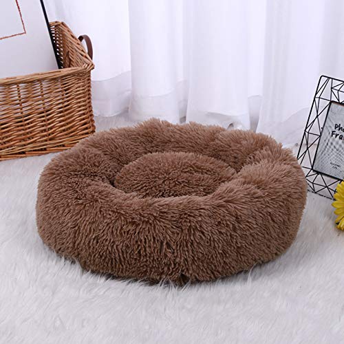 YMBKFan Beruhigende Hundebett Ultra Weich Donut Cuddler Dick Hundebett Anti-Slip Wasserdicht Katzenbett Maschinenwaschbar Runde Tierbett Für Kleine Mittelgroße Hunde Katzen-C 30 * 30cm(12 * 12inch) von YMBKFan