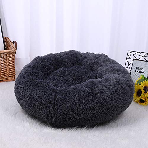 YMBKFan Beruhigende Hundebett Ultra Weich Donut Cuddler Dick Hundebett Anti-Slip Wasserdicht Katzenbett Maschinenwaschbar Runde Tierbett Für Kleine Mittelgroße Hunde Katzen-F 50 * 50cm(20 * 20inch) von YMBKFan