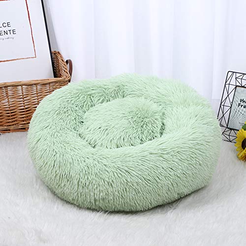 YMBKFan Beruhigende Hundebett Ultra Weich Donut Cuddler Dick Hundebett Anti-Slip Wasserdicht Katzenbett Maschinenwaschbar Runde Tierbett Für Kleine Mittelgroße Hunde Katzen-M 30 * 30cm(12 * 12inch) von YMBKFan