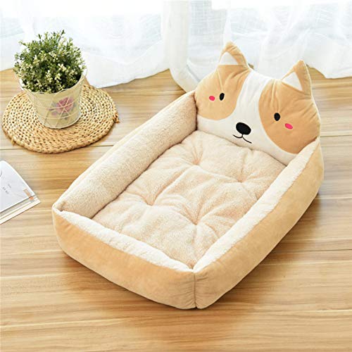 YMBKFan Easy CLEAN Haustierbett,Snooze Sleeping Tierbett Für Small Mittel Hund Katze Rechteck Nest Welpen Schlafsack Kissen Slip-resistent Hundebett Katzenbett-F 0 * 60 * 15cm(28 * 24 * 6inch) von YMBKFan