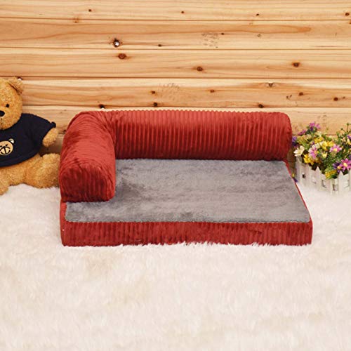 YMBKFan Große Orthopädische Sofa-Stil Hundebett Ergonomische Luxus Liege Hundebett,Anti-Slip Gemütlich Beruhigende Katzenbett Für Hunde Katzen Tierbett-B 105 * 90 * 20cm(41 * 35 * 8inch) von YMBKFan