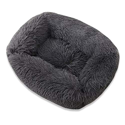 YMBKFan Herbst Winter Sleep Nest Maschinenwaschbar Wasserdicht Tierbett,Langeplüsch Hundebett Quadrat Haustiersofa Katzensofa Große Mittel Kleine Hunde Katzenbett-D1 L von YMBKFan