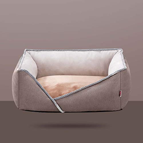 YMBKFan Neu Hundebett Tierbett Flanell Waschbar Teddy Hundesofa,Slip-resistent Atmungsaktiv Weich Baumwolle Katzenbett Waschbar Wasserdicht Haustierbett-Moka Brown 60 * 50 * 19cm(24 * 16 * 7inch) von YMBKFan