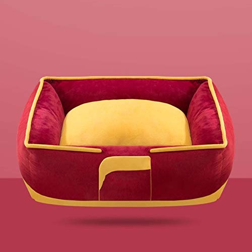 YMBKFan Neu Hundebett Tierbett Flanell Waschbar Teddy Hundesofa,Slip-resistent Atmungsaktiv Weich Baumwolle Katzenbett Waschbar Wasserdicht Haustierbett-Rubin Rubin 50 * 40 * 19cm(20 * 16 * 15inch) von YMBKFan