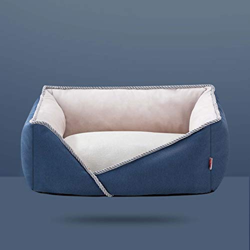 YMBKFan Neu Hundebett Tierbett Flanell Waschbar Teddy Hundesofa,Slip-resistent Atmungsaktiv Weich Baumwolle Katzenbett Waschbar Wasserdicht Haustierbett-Sternenblau 50 * 40 * 19cm(20 * 16 * 15inch) von YMBKFan