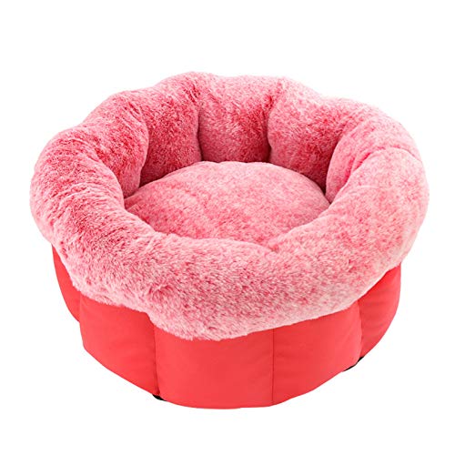 YMBKFan Neu Winter Warm Katzensofa Selbst-erwärmung Hundebett Katzenbett Kissen Hundesofa Waschbar Haustiersofa,Dick Plüsch Runde Tierbett Bezaubernd Haustierbedarf-B 43 * 22cm(17 * 9inch) von YMBKFan