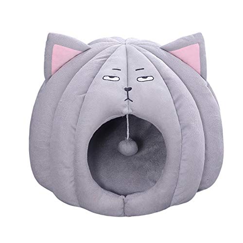 YMBKFan Tiefschlaf Nest Hundebett Semi-eingeschlossen Haustiersofa Kurzer Plüsch Mit Anti-Slip Bottom Tierbett Selbst-erwärmung Atmungsaktiv Weich Katzenbett-Eine 39 * 29 * 14cm(15 * 11 * 6inch) von YMBKFan