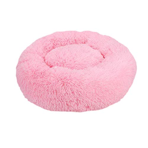 YMBKFan Ultra Weich Tierbett Maschinenwaschbar Warm Katzenbett,Plüsch Runde Haustier-pad Hundebett Für Small Mittel Große Hunde Donut Cuddler Katze Kissen Bett-L 50cm(20inch) von YMBKFan