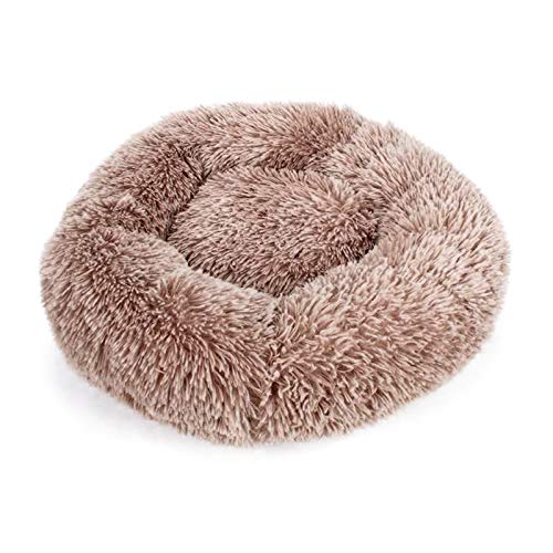 YMBKFan Ultra Weich Tierbett Maschinenwaschbar Warm Katzenbett,Plüsch Runde Haustier-pad Hundebett Für Small Mittel Große Hunde Donut Cuddler Katze Kissen Bett-R 70cm(28inch) von YMBKFan