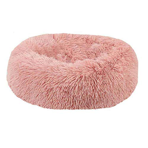 YMBKFan Ultra Weich Tierbett Maschinenwaschbar Warm Katzenbett,Plüsch Runde Haustier-pad Hundebett Für Small Mittel Große Hunde Donut Cuddler Katze Kissen Bett-T 50cm(20inch) von YMBKFan