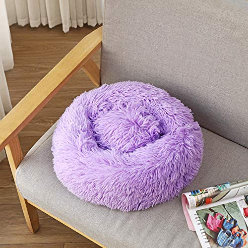 YMBKFan Winter Warm Dick Katze Hundesofa Hundesofa Pad,Langeplüsch Tiefschlaf Kleiner Hund Runde Flauschige Hundebett Katzenbett Atmungsaktiv Weich Baumwolle Tierbett-Eine 40cm(16inch) von YMBKFan