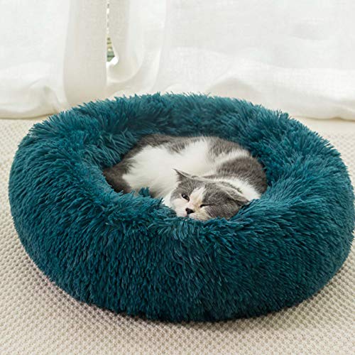 YMBKFan Winter Warm Hundebett Katzenbett Kissenbett Donut Cuddler Für Hund Katze Erleichterung Verbesserter Schlaf Maschinenwaschbar WASSERDICHTER Boden Tierbett Haustierprodukte-B 100cm(39inch) von YMBKFan