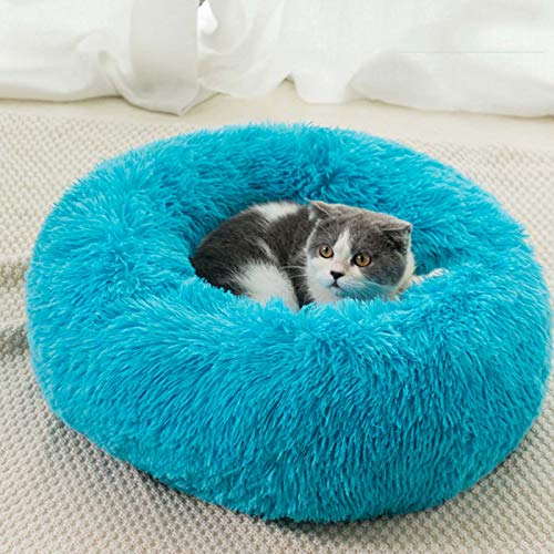 YMBKFan Winter Warm Hundebett Katzenbett Kissenbett Donut Cuddler Für Hund Katze Erleichterung Verbesserter Schlaf Maschinenwaschbar WASSERDICHTER Boden Tierbett Haustierprodukte-D 50cm(20inch) von YMBKFan