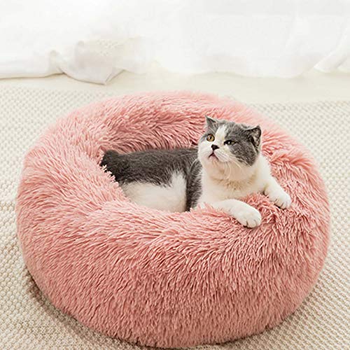 YMBKFan Winter Warm Hundebett Katzenbett Kissenbett Donut Cuddler Für Hund Katze Erleichterung Verbesserter Schlaf Maschinenwaschbar WASSERDICHTER Boden Tierbett Haustierprodukte-Das 60cm(24inch) von YMBKFan