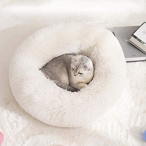 YMBKFan Winter Warm Hundebett Katzenbett Kissenbett Donut Cuddler Für Hund Katze Erleichterung Verbesserter Schlaf Maschinenwaschbar WASSERDICHTER Boden Tierbett Haustierprodukte-J 80cm(31inch) von YMBKFan