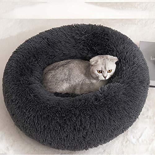 YMBKFan Winter Warm Hundebett Katzenbett Kissenbett Donut Cuddler Für Hund Katze Erleichterung Verbesserter Schlaf Maschinenwaschbar WASSERDICHTER Boden Tierbett Haustierprodukte-P 50cm(20inch) von YMBKFan