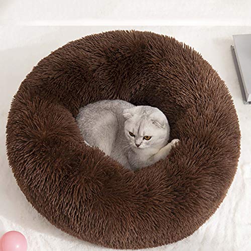 YMBKFan Winter Warm Hundebett Katzenbett Kissenbett Donut Cuddler Für Hund Katze Erleichterung Verbesserter Schlaf Maschinenwaschbar WASSERDICHTER Boden Tierbett Haustierprodukte-X1 100cm(39inch) von YMBKFan