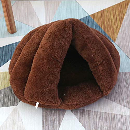 YMBKFan Winter Warm Katzenbett Semi-eingeschlossen Haustiersofa Universal Katze Schlafsack Klein Mittel Hundesofa Katze House Snooze Sleeping Weich Hundebett-D 45 * 35cm(18 * 14inch) von YMBKFan