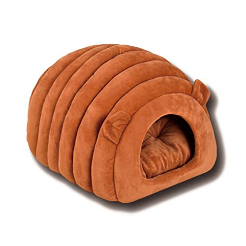 YMBKFan Winter Warm Katzensofa Haustiersofa Plüsch Tierbett Hundebett Für Small Haustier Katzen Hunde,Anti-Slip Maschinenwaschbar Super Weich Katzenbett-Braun 40 * 40 * 35cm(16 * 16 * 14inch) von YMBKFan