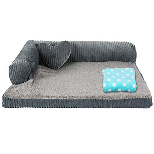 YMBKFan Winter Warm Sofa Hundebett Entfernt Tierbett Abnehmbare Waschbar Haustierbedarf,Selbst-erwärmung Beruhigende Anti-Angst Donut Katzenbett Für Hunde Katzen-A1 105 * 90 * 20cm(41 * 35 * 8inch) von YMBKFan