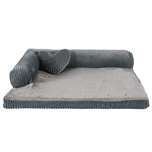 YMBKFan Winter Warm Sofa Hundebett Entfernt Tierbett Abnehmbare Waschbar Haustierbedarf,Selbst-erwärmung Beruhigende Anti-Angst Donut Katzenbett Für Hunde Katzen-B1 105 * 90 * 20cm(41 * 35 * 8inch) von YMBKFan