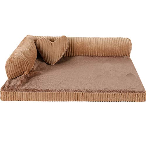 YMBKFan Winter Warm Sofa Hundebett Entfernt Tierbett Abnehmbare Waschbar Haustierbedarf,Selbst-erwärmung Beruhigende Anti-Angst Donut Katzenbett Für Hunde Katzen-D 105 * 90 * 20cm(41 * 35 * 8inch) von YMBKFan