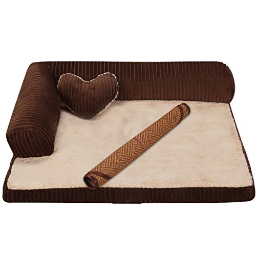 YMBKFan Winter Warm Sofa Hundebett Entfernt Tierbett Abnehmbare Waschbar Haustierbedarf,Selbst-erwärmung Beruhigende Anti-Angst Donut Katzenbett Für Hunde Katzen-E1 90 * 72 * 20cm(35 * 28 * 8inch) von YMBKFan