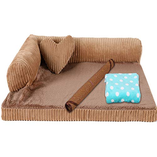 YMBKFan Winter Warm Sofa Hundebett Entfernt Tierbett Abnehmbare Waschbar Haustierbedarf,Selbst-erwärmung Beruhigende Anti-Angst Donut Katzenbett Für Hunde Katzen-Eine 105 * 90 * 20cm(41 * 35 * 8inch) von YMBKFan