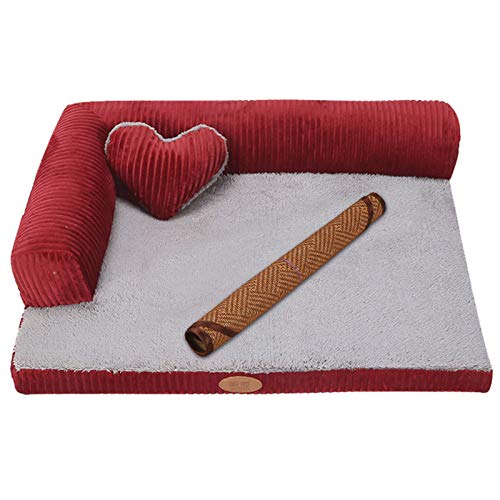 YMBKFan Winter Warm Sofa Hundebett Entfernt Tierbett Abnehmbare Waschbar Haustierbedarf,Selbst-erwärmung Beruhigende Anti-Angst Donut Katzenbett Für Hunde Katzen-N1 105 * 90 * 20cm(41 * 35 * 8inch) von YMBKFan