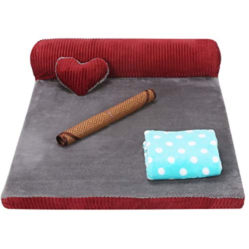 YMBKFan Winter Warm Sofa Hundebett Entfernt Tierbett Abnehmbare Waschbar Haustierbedarf,Selbst-erwärmung Beruhigende Anti-Angst Donut Katzenbett Für Hunde Katzen-Q1 105 * 90 * 20cm(41 * 35 * 8inch) von YMBKFan