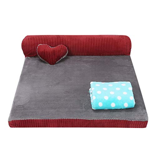 YMBKFan Winter Warm Sofa Hundebett Entfernt Tierbett Abnehmbare Waschbar Haustierbedarf,Selbst-erwärmung Beruhigende Anti-Angst Donut Katzenbett Für Hunde Katzen-S1 105 * 90 * 20cm(41 * 35 * 8inch) von YMBKFan