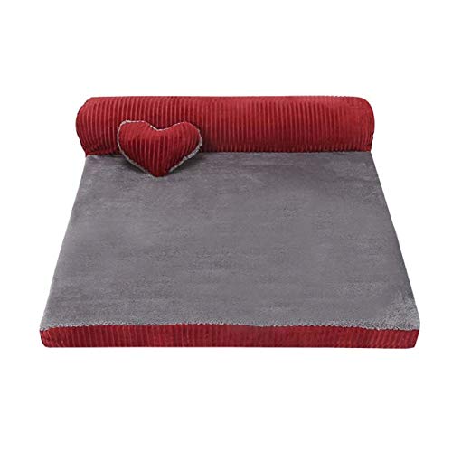 YMBKFan Winter Warm Sofa Hundebett Entfernt Tierbett Abnehmbare Waschbar Haustierbedarf,Selbst-erwärmung Beruhigende Anti-Angst Donut Katzenbett Für Hunde Katzen-T1 105 * 90 * 20cm(41 * 35 * 8inch) von YMBKFan