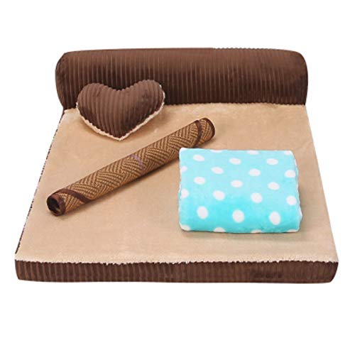 YMBKFan Winter Warm Sofa Hundebett Entfernt Tierbett Abnehmbare Waschbar Haustierbedarf,Selbst-erwärmung Beruhigende Anti-Angst Donut Katzenbett Für Hunde Katzen-U1 105 * 90 * 20cm(41 * 35 * 8inch) von YMBKFan