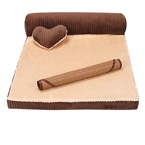 YMBKFan Winter Warm Sofa Hundebett Entfernt Tierbett Abnehmbare Waschbar Haustierbedarf,Selbst-erwärmung Beruhigende Anti-Angst Donut Katzenbett Für Hunde Katzen-V1 105 * 90 * 20cm(41 * 35 * 8inch) von YMBKFan