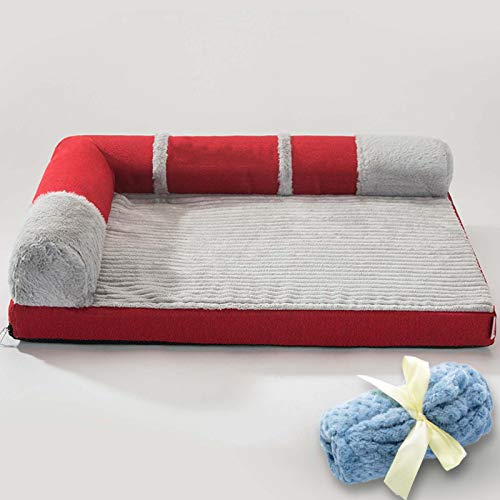 YMBKFan Winter Warm Tierbett Warm Gemütlich Hundebett Sofa Hundematte Dog Kennel,Wasserdicht Ultra Weich Anti-Slip Katzenbett Haustierbett-C 100 * 80 * 17cm(39 * 31 * 7inch) von YMBKFan