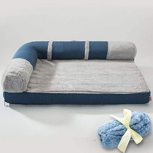 YMBKFan Winter Warm Tierbett Warm Gemütlich Hundebett Sofa Hundematte Dog Kennel,Wasserdicht Ultra Weich Anti-Slip Katzenbett Haustierbett-D 100 * 80 * 17cm(39 * 31 * 7inch) von YMBKFan