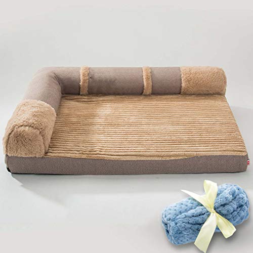 YMBKFan Winter Warm Tierbett Warm Gemütlich Hundebett Sofa Hundematte Dog Kennel,Wasserdicht Ultra Weich Anti-Slip Katzenbett Haustierbett-Und 100 * 80 * 17cm(39 * 31 * 7inch) von YMBKFan