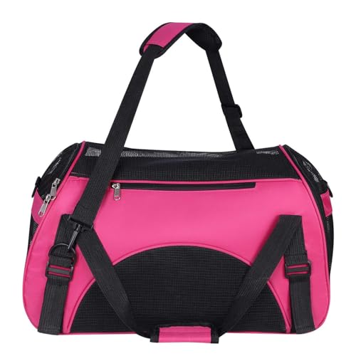 1 Stück Haustier Hund Katze Tragetasche Welpe Handtasche Tragbare Haustier Reisetasche für Kleine Mittlere Hunde Katzen Welpen Kaninchen (Rose Red-L) von YMLOVE