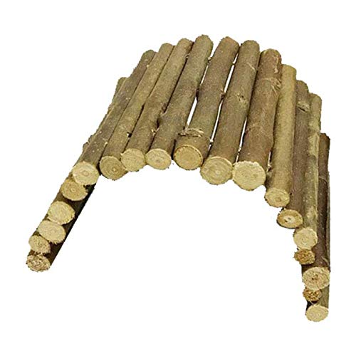 YMLOVE 1 x Holzleiter Hamster Kaubrücke Spielzeug Reptilien Versteck Haus Zaun Kletterbrücke für Reptilien Eidechse Schildkröte Igel Kleintier Kauspielzeug Biegbare Holzbrücke (10 x 22 cm) von YMLOVE