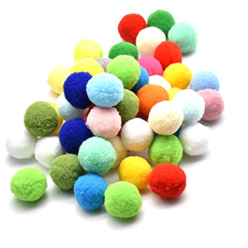 YMWALK 50 Stück Katzenspielzeugbälle 3CM, weiche Bunte Katzenkugeln Katzenpompons Ball Kätzchen Haustier Spielzeug, Plüsch Kratzbälle Spielzeug Interaktives Haustierzubehör für Katze Kätzchen Hund von YMWALK