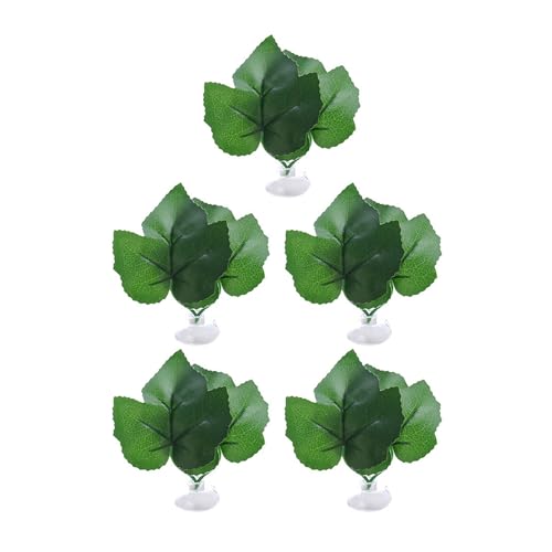 YMXQUP Betta Fish Leaf Bed Simulation Leaf Hammock Natural Habitat Fishtank Laichplätze Saugnapf Leaf Pad Bed 5PCS BettaFish Leaf Pad BettaFish Supplies Aquarien Dekorationen von YMXQUP