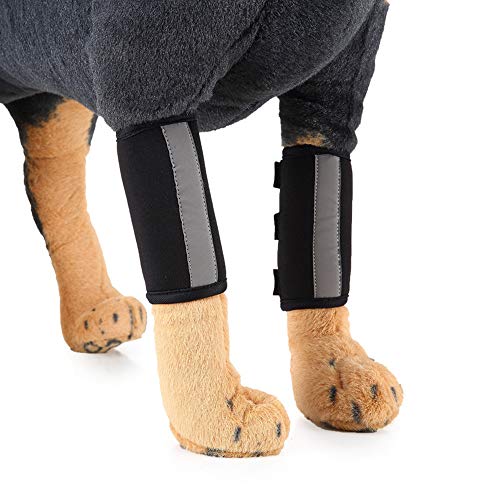 YMZ Gelenkbandage schützt Ellenbogenschoner für Haustiere, mit Nachtreflektor, für Hunde, Chirurgie, Wundschutz, Stützbandage für Knie, Größe M/11,5 x 17 cm, 2 Stück von YMZ