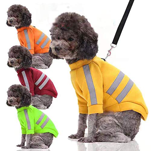 YMZ Hundemantel, für Spaziergänge mit Hunden geeignet, reflektierender Pullover, Hunde, Katzen, Haustierkleidung bei Nacht, Outfit mit Zugseil, warme Haustierkleidung für den Winter, Größe XS von YMZ