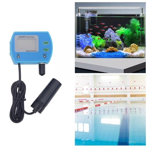 YNAADYH Digital LCD Messgerät Wasser pH/EC Wert Tester Meter Aquarium Pool Prüfer DE EC Wert Meter für Pool Wasserqualitätstester von YNAADYH