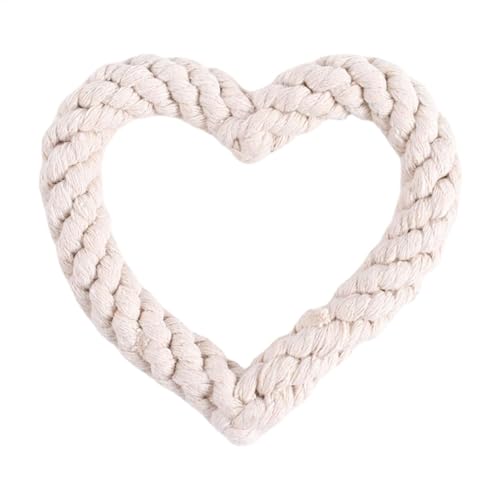 YNPQTDS Heart Rope Dog Toy, Rope Hearts Puppy Dog Toy, Valentine's Day Dog Chew Toys, Valentine's Day Puppy Throwing Toy, Heart Shaped Pet Chew Toy Rope Dog Squeaky Toys, Red Pink Heart Pet Chew Rope von YNPQTDS