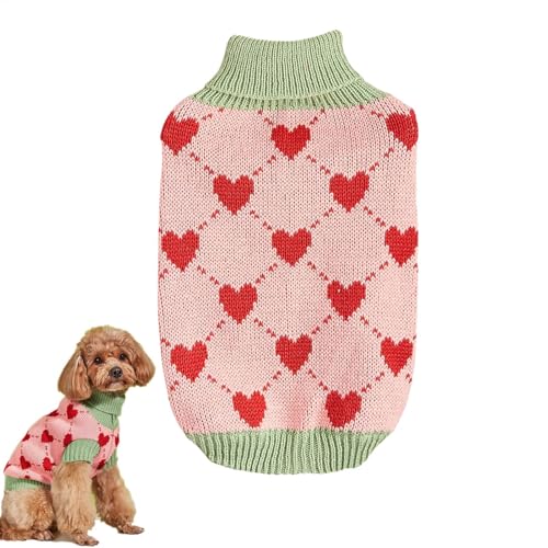 YNPQTDS Pullover für Hunde,Pullover für Hunde - Haustierkleidung Hundepullover | Wintermantel-Strickpullover, Katzenpullover, Herz-Hundekleidung, Rollkragenpullover für kleine Katzen und Hunde von YNPQTDS