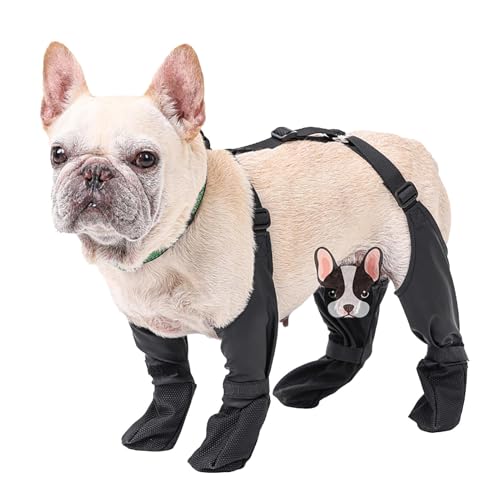 YNPQTDS Wasserdichte Hundeschuhe mit Hosenträgern, Hundeschuhe – PetPaw Schutz – Hosenträger-Hundestiefel-Leggings mit rutschfester Gummisohle, schmutzabweisend, sturzsicher, für den Außenbereich, von YNPQTDS